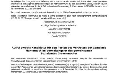 Appel à candidatures – Office Social Commun de Grevenmacher