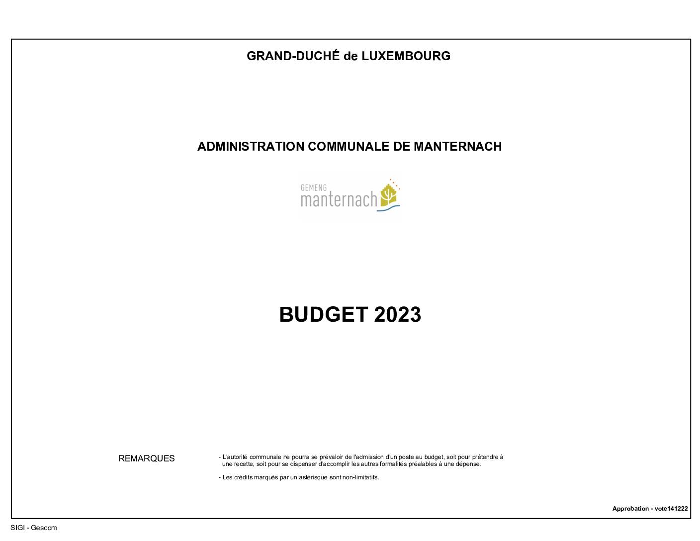 Budget MI 2023