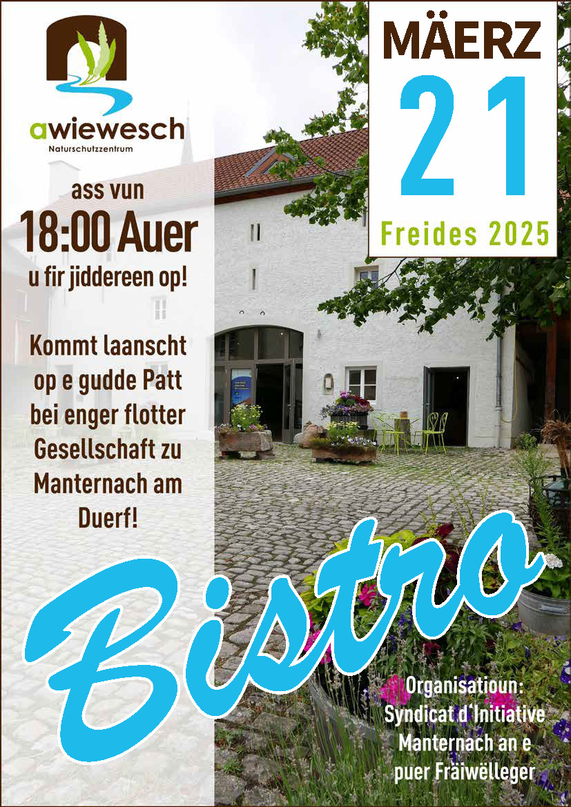 20250321 Bistro A Wiewesch Manternach_Flyer