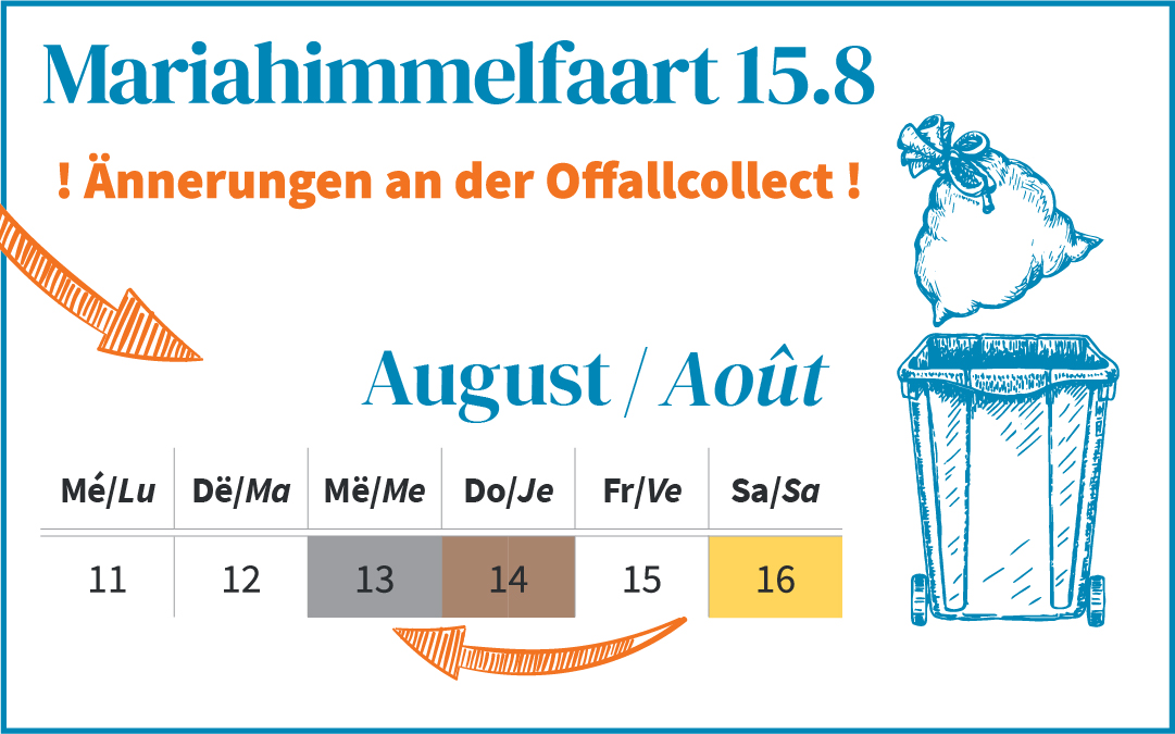 Mariahimmelfaart – Ännerungen an der Offallcollect