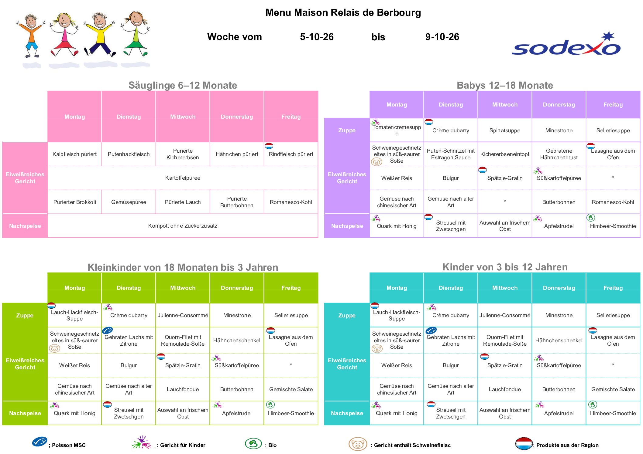 Menu Semaine 2026.41 05.10-09.10