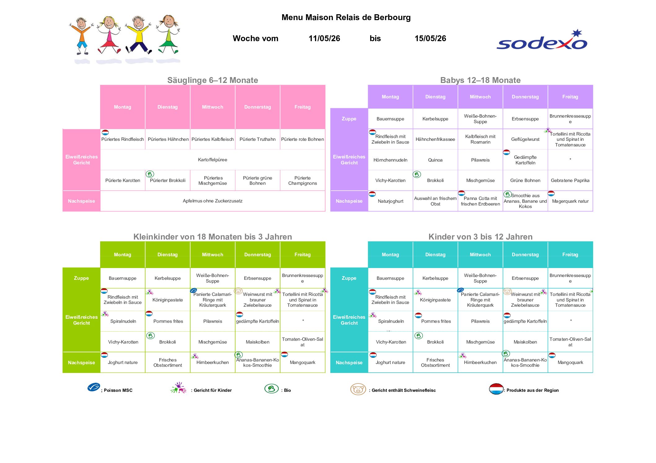 Menu semaine 2026.20 11.05-15.05.2026