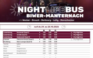 Zäitëmstellung : Nightlifebus Biwer–Manternach